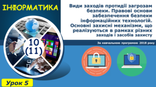 Види заходів протидії загрозам безпеки. Правові основи забезпечення безпеки інформаційних технологій. Основні захисні механізми, що реалізуються в рамках різних заходів і засобів захисту