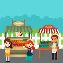 Premium Vector | Traditional market illustration