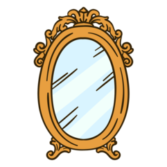 Ornate round wall mirror illustration - Transparent PNG & SVG vector file