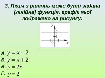 ЛІНІЙНА ФУНКЦІЯ ТА ЇЇ ГРАФІК - презентація з алгебри