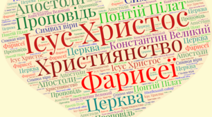 Хмарка слів. Тема: "Виникнення християнства". 6 клас