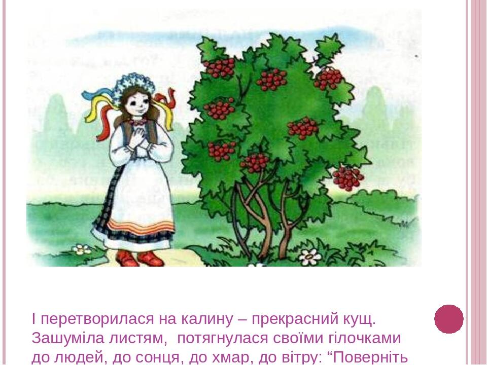 Презентація "Легенда про калину" | Презентація. Дошкільна освіта