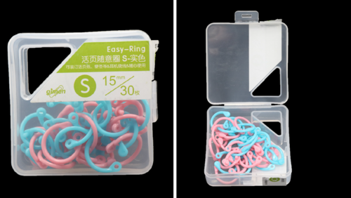 Зображення товару: Кільце пластикове 15 мм – 30 штук, рожевий з блакитним