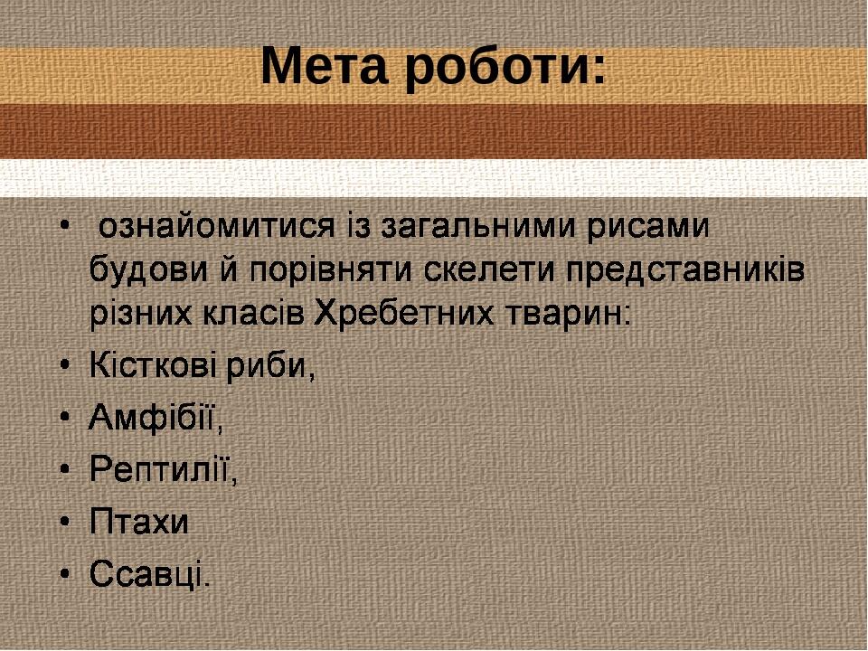 Мета роботи: