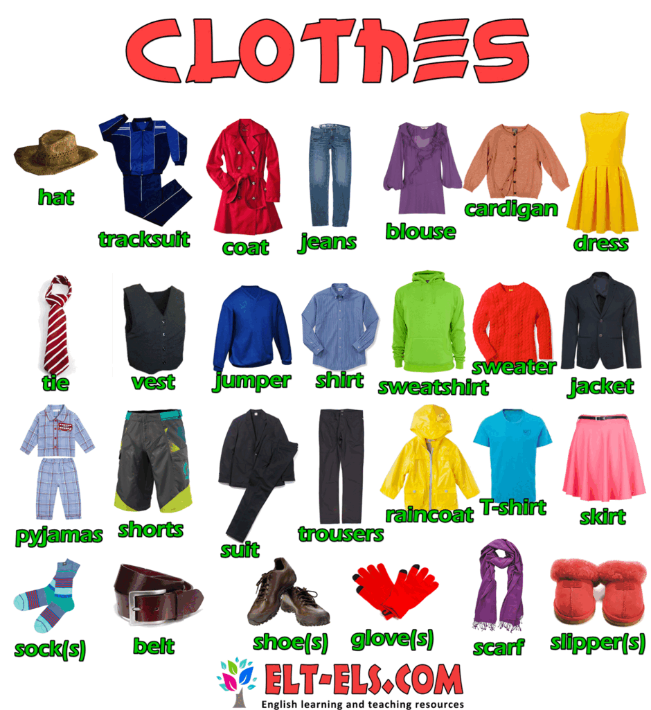 Clothes | Vocabulary clothes, English clothes, Clothes