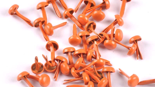 Зображення товару: Брадси помаранчеві круглі, 9х5 мм – 100 штук