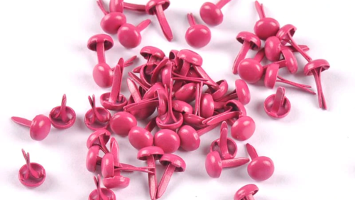 Зображення товару: Брадси рожеві круглі, 9х5 мм – 100 штук