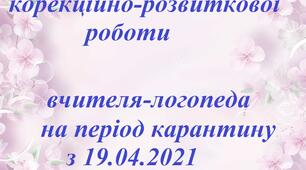 План дистанційної роботи вчителя-логопеда