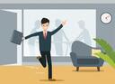 Premium Vector | Businessman go home after work.