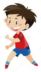 Мальчик в красной рубашке бегает: векторное изображение © brgfx | Рисунок 127229374 | Depositphotos