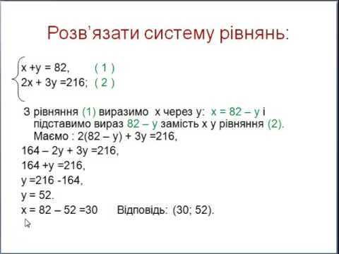 Спосіб підстановки - YouTube