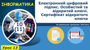 Електронний цифровий підпис. Особистий та відкритий ключі. Сертифікат відкритого ключа