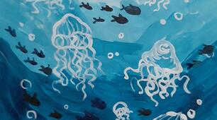 Урок малювання  "Водний простір. Під водою. Медузи"