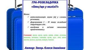 Гра-розкладачка "Хто/що у валізі?"