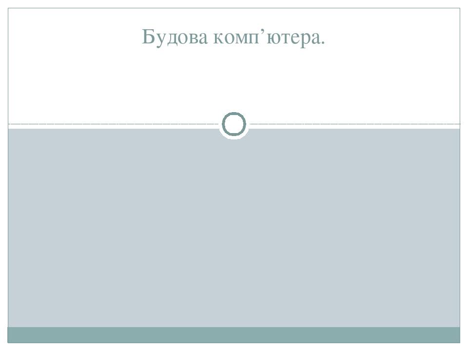Будова комп’ютера.