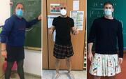 В Іспанії чоловіки, які працюють вчителями, вдягли у школу спідниці: педагоги висловили підтримку 15-річному учню 