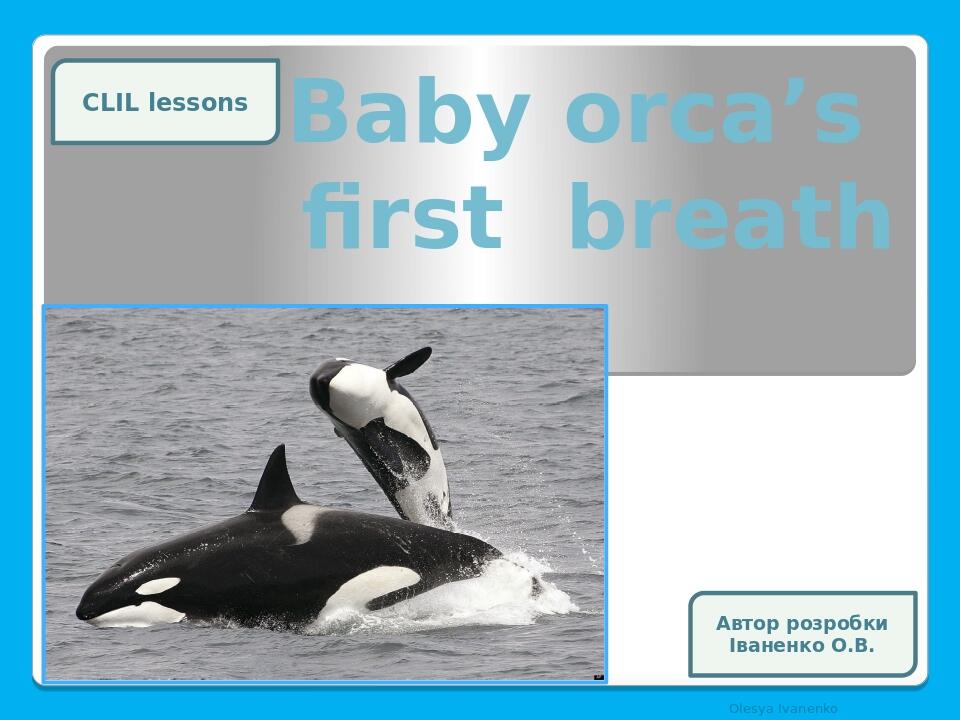 Baby orca’s first breath Olesya Ivanenko CLIL lessons Автор розробки Іваненко О.В.