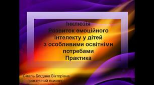 Презентація на тему "Інклюзія Розвиток емоційного інтелекту у дітей з особливими освітніми потребами Практика"