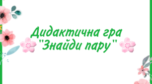 Дидактична гра  🌸"Знайди пару" 🌸