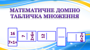 Дидактична гра "Математичне доміно. Табличка множення"