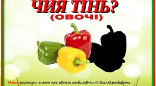 Гра на липучках " Чия тінь?(овочі)"