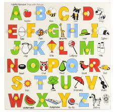 Buy Skillofun Wooden Capital Alphabet Tray with Picture with Knobs, Multi  Color Online at Low Prices in India - Amazon.in