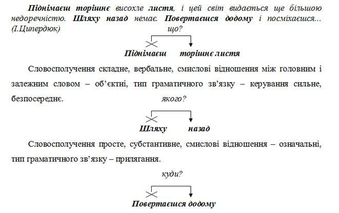 Синтаксичний розбір словосполучення
