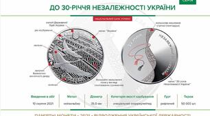 Презентація монети "До 30-річчя незалежності України"