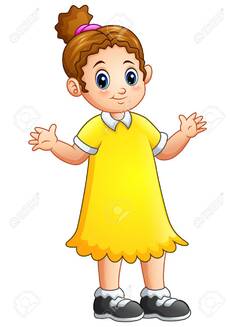 Cartoon Little Girl In Yellow Dress Stock Photo, Picture And Royalty Free Image. Image 80386641.