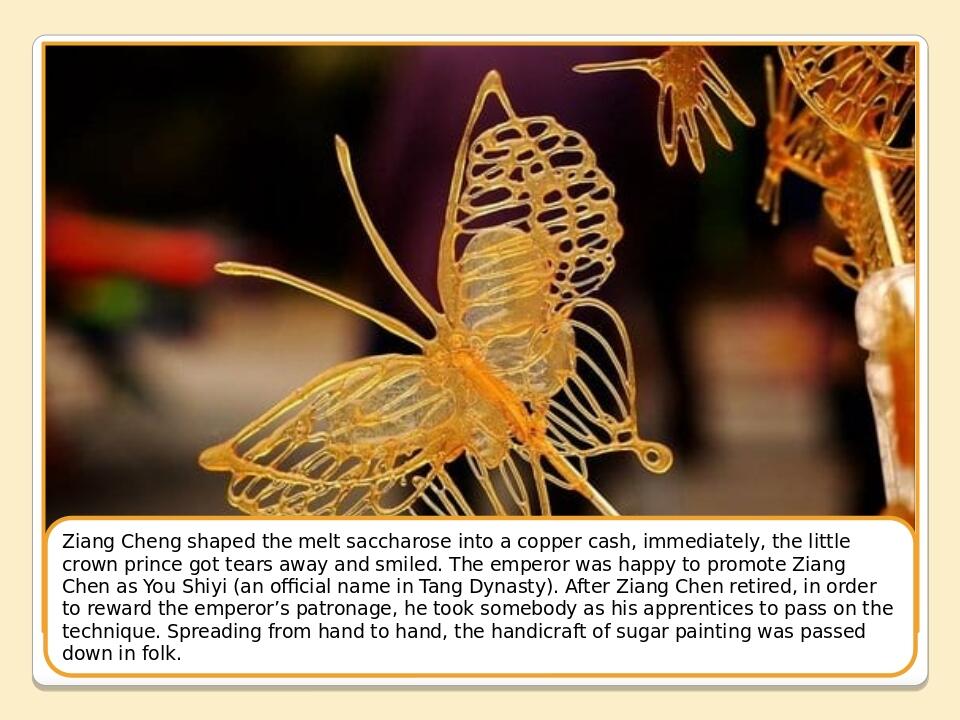 Ziang Cheng shaped the melt saccharose into a copper cash, immediately, the little crown prince got tears away and smiled. The emperor was happy to...