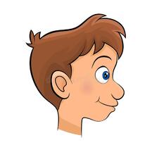 American Boy Head Face Side View Cartoon Design Isolated On White Background Stock Vector - Illustration of happiness, front: 156950085