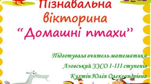 Пізнавальна вікторина “Домашні птахи”