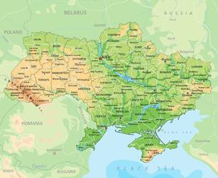 Фотообої Фізична карта України купити на стіну • Еко Шпалери