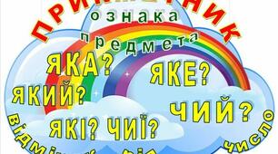 Картка для "Папочки-Підказочки" з теми «Прикметник як частина мови. Роль прикметників у реченні»