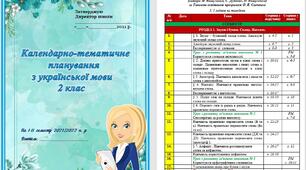 Календарно-тематичне планування з української мови для 2 класу до підручника «Українська мова та читання» М. Вашуленко, С. Дубовик, О. Вашуленко