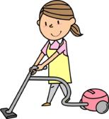 Woman is Using a Vacuum Cleaner clipart. Free download transparent .PNG | Creazilla