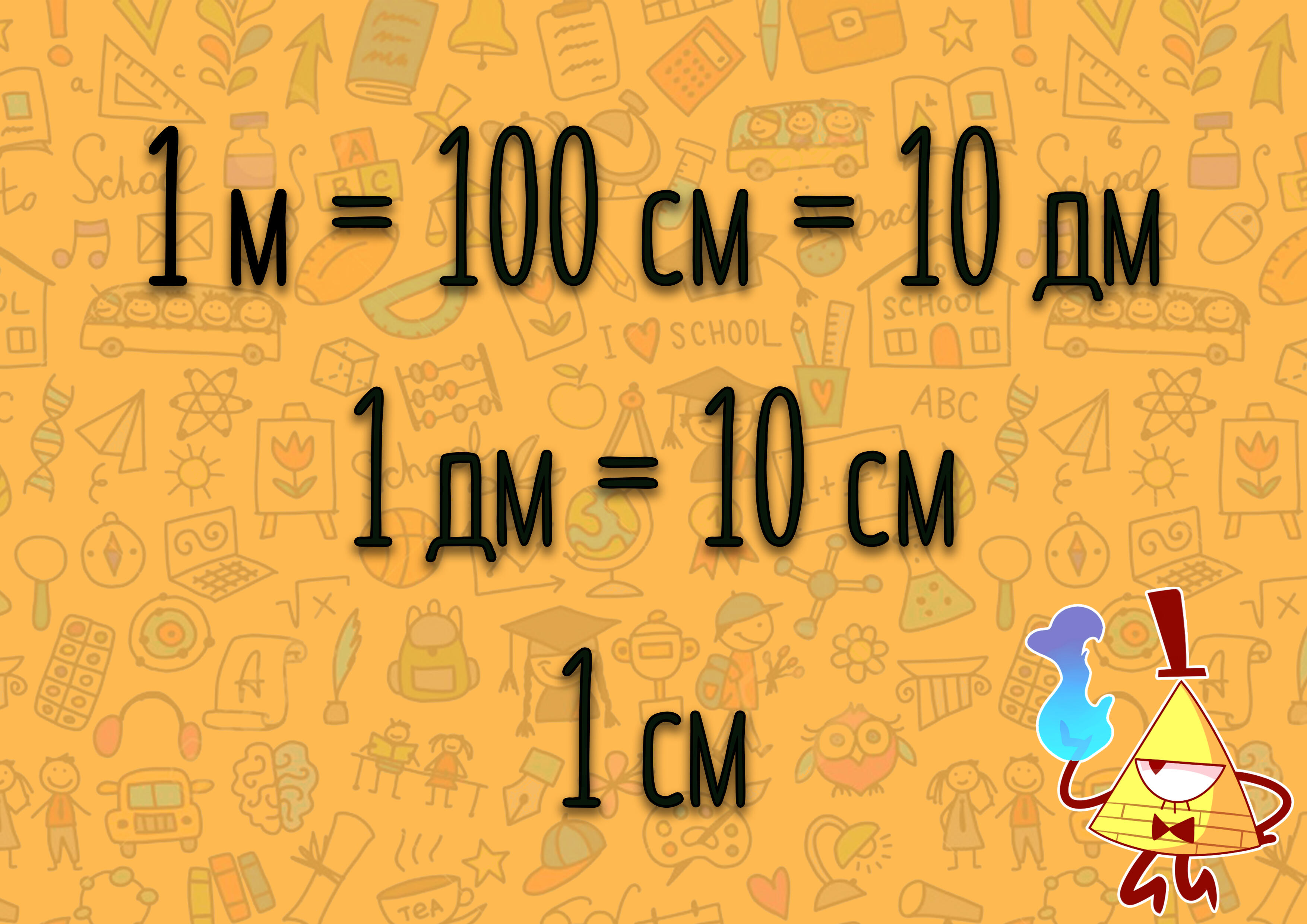 Табличка "Метри. Дециметри. Сантиметри." | Ілюстрації. Математика