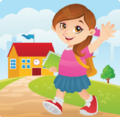 11+ Going To School Clipart - Preview : Friendly Girl Goi | HDClipartAll