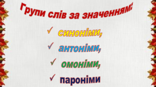 (Копія) Синоніми. Антоніми. Омоніми. Пароніми.