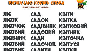Картка: Визначаю корінь слова