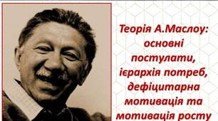Презентація Теорія А.Маслоу: основні постулати, ієрархія потреб, дефіцитарна мотивація та мотивація росту