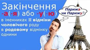 Тематичні тести ЗНО "Морфологія. Родовий відмінок однини іменників ІІ відміни"