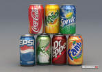3d model soda cans