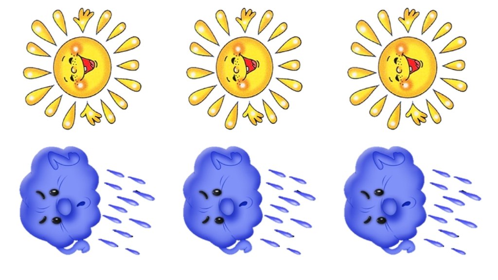 Картинки солнышко и дождик для детей в детском саду