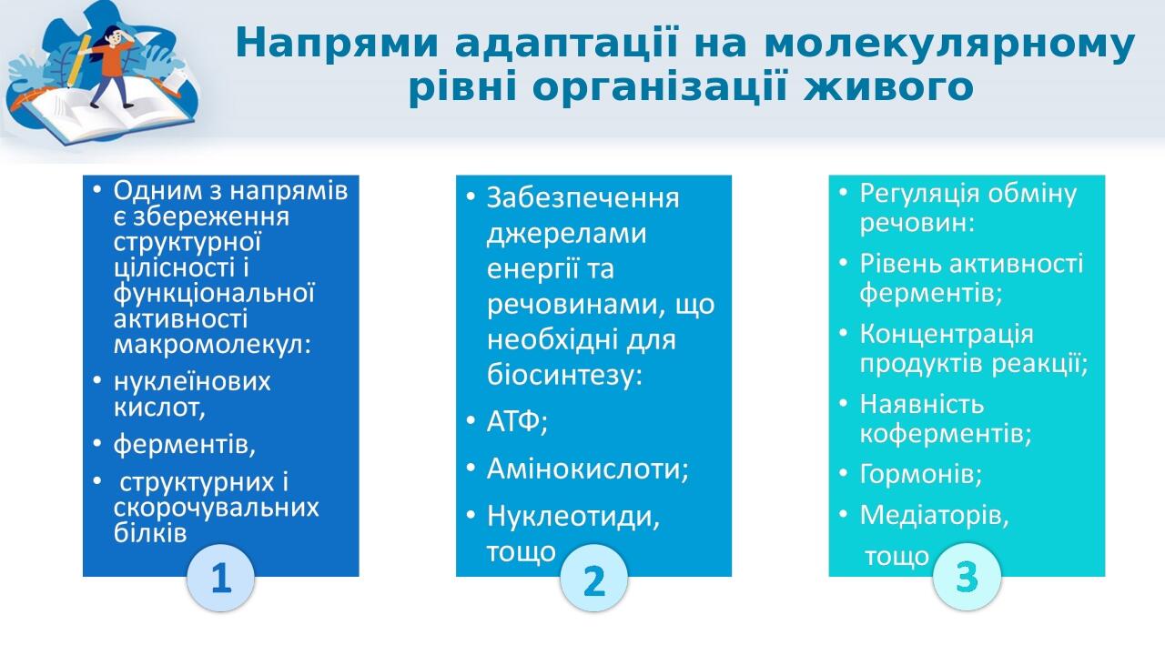 Напрями адаптації на молекулярному рівні організації живого