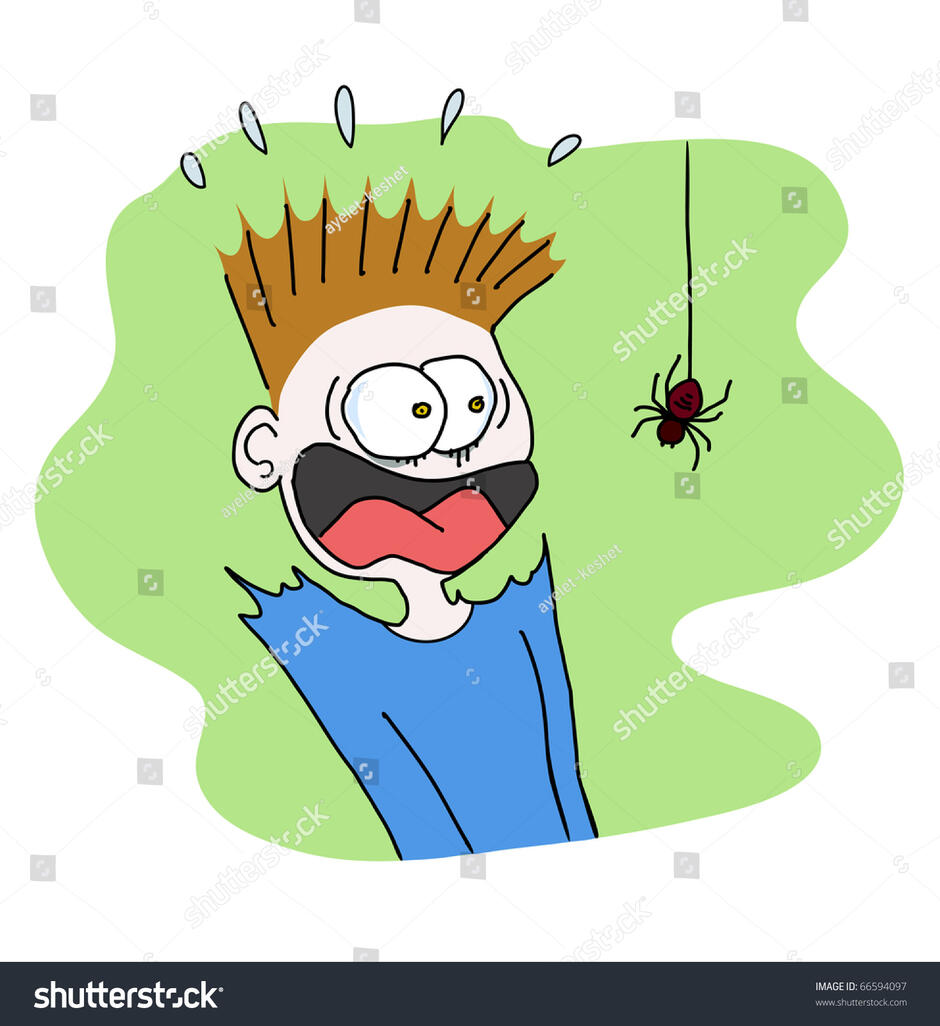 Boy Scared Spider Vector Available My Stock Illustration 66594097
