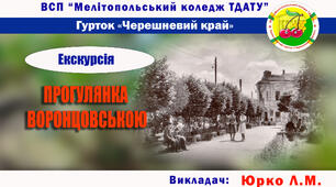 Краєзнавчий гурток. Екскурсія "ПРОГУЛЯНКА ВОРОНЦОВСЬКОЮ"