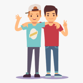 Boy Best Friends Cartoon - Friends Png, Transparent Png - kindpng