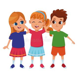 Kids Friends Playing and Smiling Cartoons Stock Vector - Illustration of playful, smile: 152900544