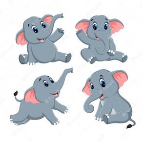 Premium Vector | Set collection of elephant cartoon